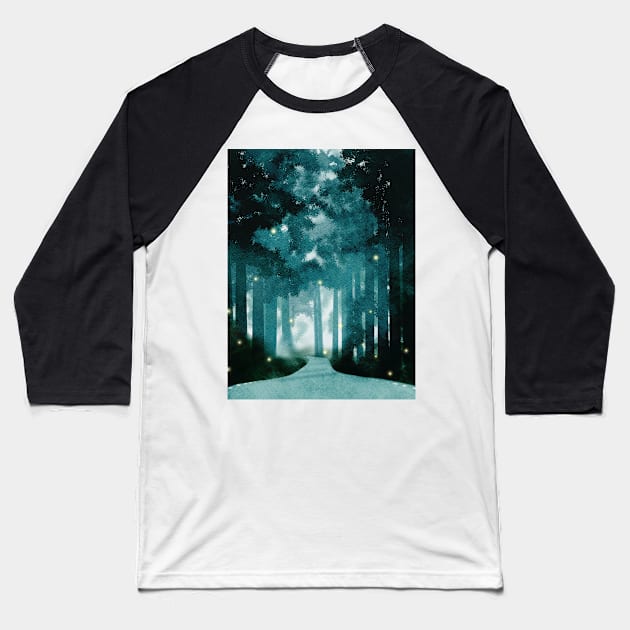 Magic forest Baseball T-Shirt by RosanneCreates